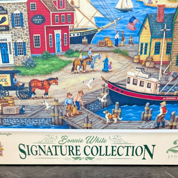 BONNIE WHITE SIGNATURE COLLECTION 2000 Piece Jigsaw Puzzle “Seagulls Delight" - Picture 3 of 7